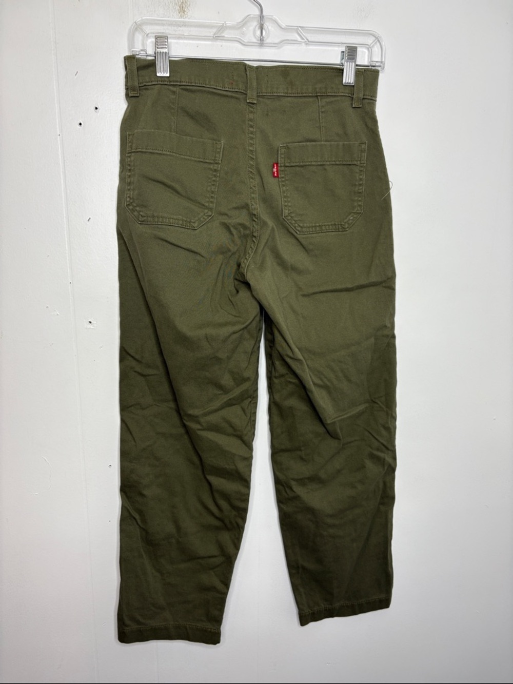 Levis Pants Womens 26 Utility Tapered Baggy Ankle Olive Green Granola Core - Picture 2 of 8